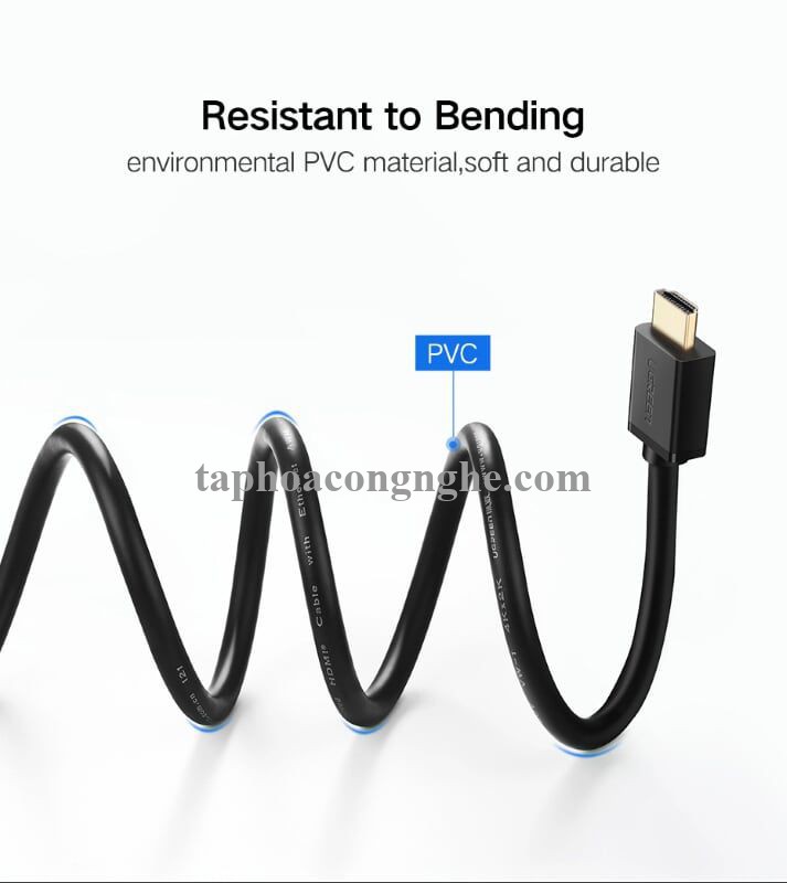 Ugreen 10110 10M màu Đen Cáp tín hiệu HDMI chuẩn 1.4 hỗ trợ phân giải 4K * 2K HD104 30010110